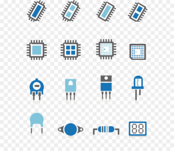 Electronic component Integrated circuit Transistor Icon - Electronic components icon 