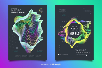 Electronic music festival poster collection Free Vector Electronic music festival poster collection Free Vector
