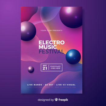 Electronic music festival poster template Free Vector Electronic music festival poster template Free Vector