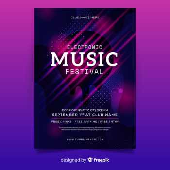 Electronic music festival poster template Free Vector Electronic music festival poster template Free Vector