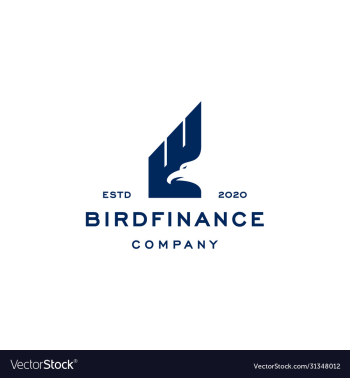 elegant bird with chart logo symbol