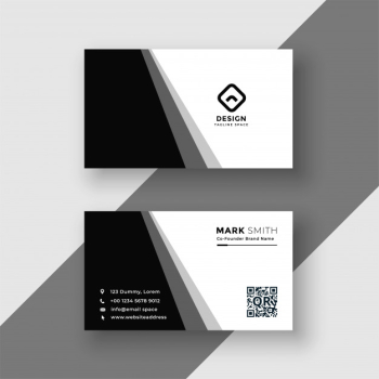 Elegant black and white business card template Elegant black and white business card template