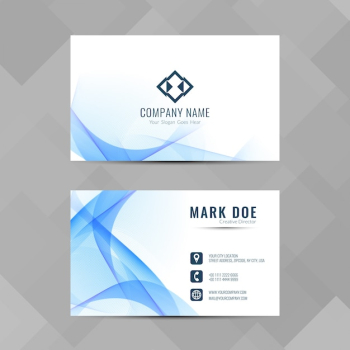 Elegant blue wavy business card Elegant blue wavy business card
