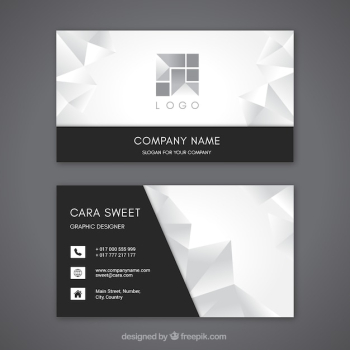 Elegant business card with abstract shapes