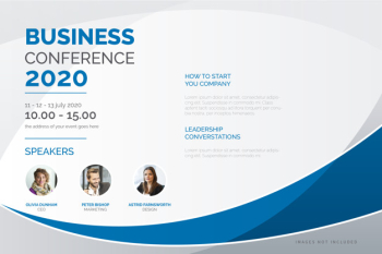 Elegant business conference poster template Free Vector Elegant business conference poster template Free Vector