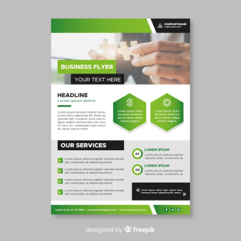 Elegant business flyer template with flat design