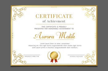 Elegant certificate achievement template Free Vector Elegant certificate achievement template Free Vector