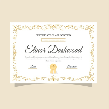 Elegant certificate template ready to print Free Vector Elegant certificate template ready to print Free Vector