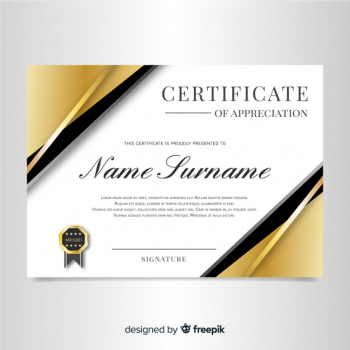 Elegant certificate template with golden design Elegant certificate template with golden design