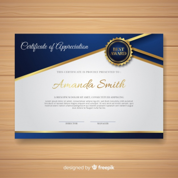 Elegant certificate template with golden style Elegant certificate template with golden style