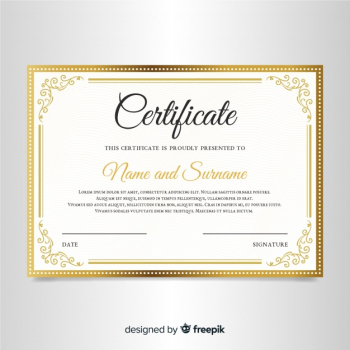 Elegant certificate template with ornamental frame Free Vector Elegant certificate template with ornamental frame Free Vector