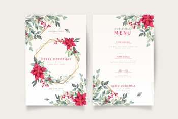 Elegant christmas card and menu template Free Vector Elegant christmas card and menu template Free Vector