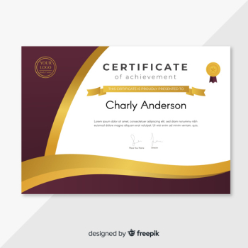 Elegant diploma template with golden elements Elegant diploma template with golden elements