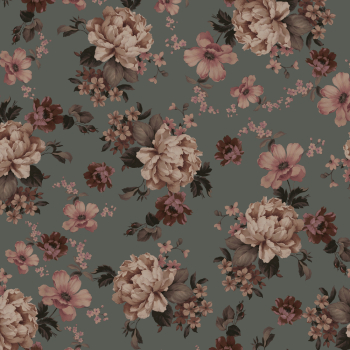 Elegant Floral Pattern on Grey Background Elegant Floral Pattern on Grey Background