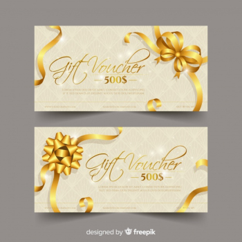 Elegant gift voucher with golden style Free Vector Elegant gift voucher with golden style Free Vector