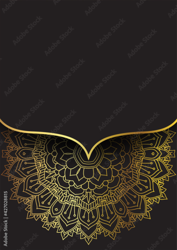 Elegant gold and black mandala design 1003