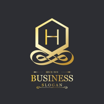 Elegant gold logo with the letter h Elegant gold logo with the letter h