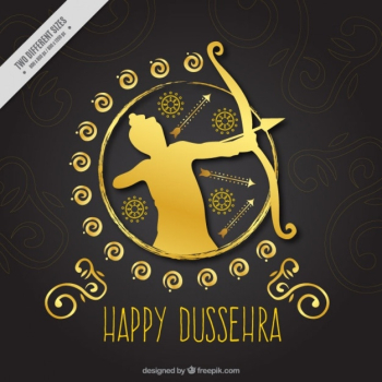 Elegant golden background of dussehra Elegant golden background of dussehra