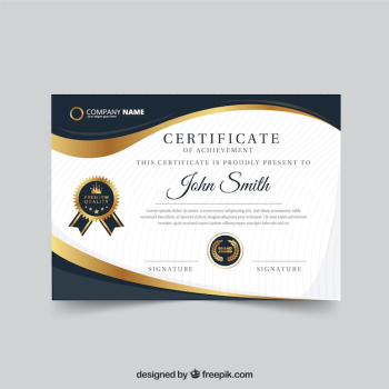 Elegant golden certificate template Elegant golden certificate template