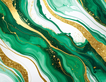 Elegant Green and White Watercolor Waves with Gold Glitter Accents Elegant Green and White Watercolor Waves with Gold Glitter Accents