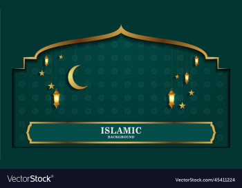 elegant green islamic background with lights and m