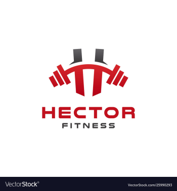 Elegant h gym fitness logo design vector image Elegant h gym fitness logo design vector image