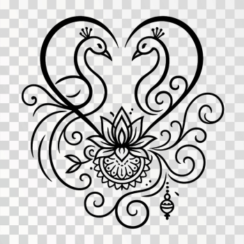 Elegant Hindu Wedding Clipart with Peacock and Lotus Design Elegant Hindu Wedding Clipart with Peacock and Lotus Design