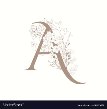 elegant letter a graceful style calligraphic bea