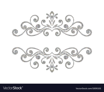 Elegant luxury vintage silver floral border Vector Image