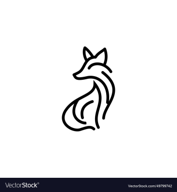 elegant minimalist line art of a fox captured