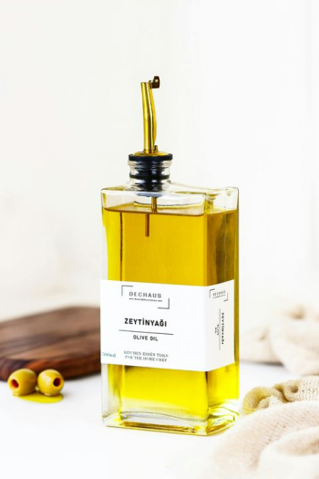 Elegant Olive Oil Bottle with Olive Branch Elegant Olive Oil Bottle with Olive Branch