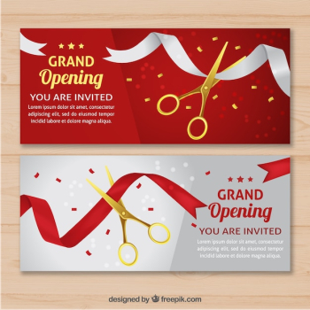 Elegant opening invitation with realistic style