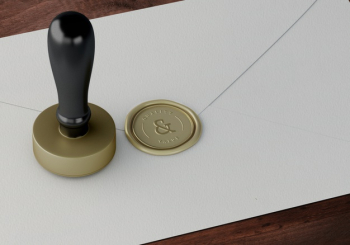 Elegant stamp or badge mockup Free Psd