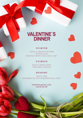 Elegant valentines dinner mockup Free Psd