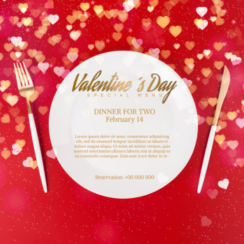 Elegant valentines dinner mockup Free Psd