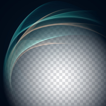 Elegant wavy shapes on transparent background