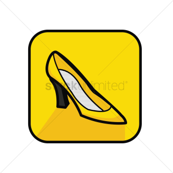 Elegant woman shoe on yellow background Elegant woman shoe on yellow background