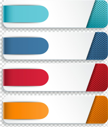 Element Chart, PPT element, four assorted-color papers transparent background PNG clipart