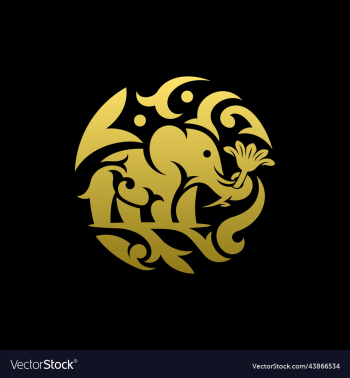 elephant ornament luxury animal logo
