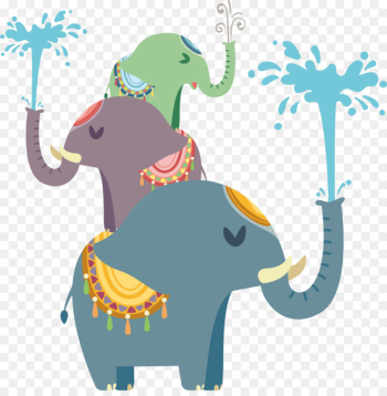 Elephant Splash Clip art - Vector Elephants play Elephant Splash Clip art - Vector Elephants play