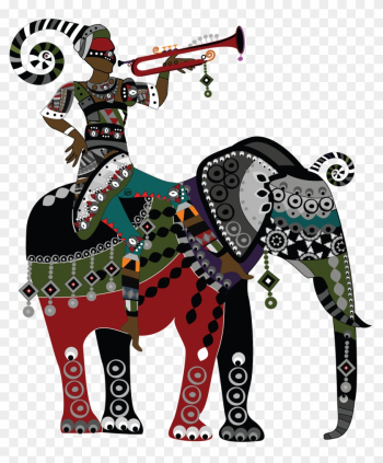 Elephants And People - Painting Elephants And People - Painting