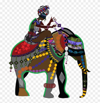 Elephants And People - Vector Style Painting Elephants And People - Vector Style Painting