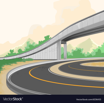 Elevated road on dusk vector image Elevated road on dusk vector image