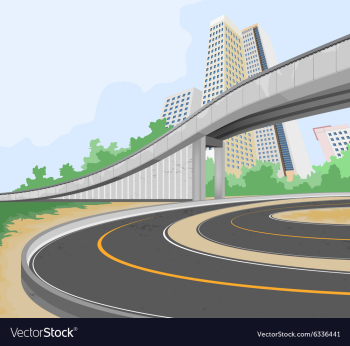 Elevated road scene vector image Elevated road scene vector image