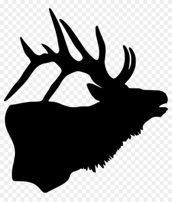 Elk-head File Size - Bull Elk Head Silhouette - Free Transparent ...