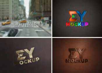 Embossed 3D Logo Mockup