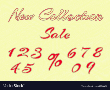 Embroidered words and numbers for retail vector image Embroidered words and numbers for retail vector image