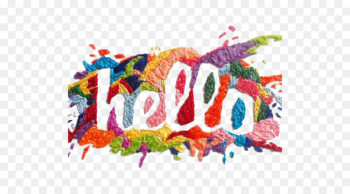 Embroidery stitch Embroidery stitch Typography Lettering - Colored letters hello 