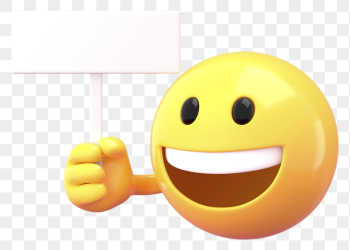 Emoji holding sign png mockup, | Free PNG Mockup - rawpixel