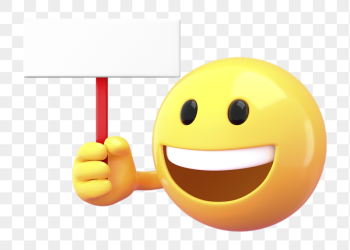 Emoji holding sign png mockup, | Free PNG Mockup - rawpixel